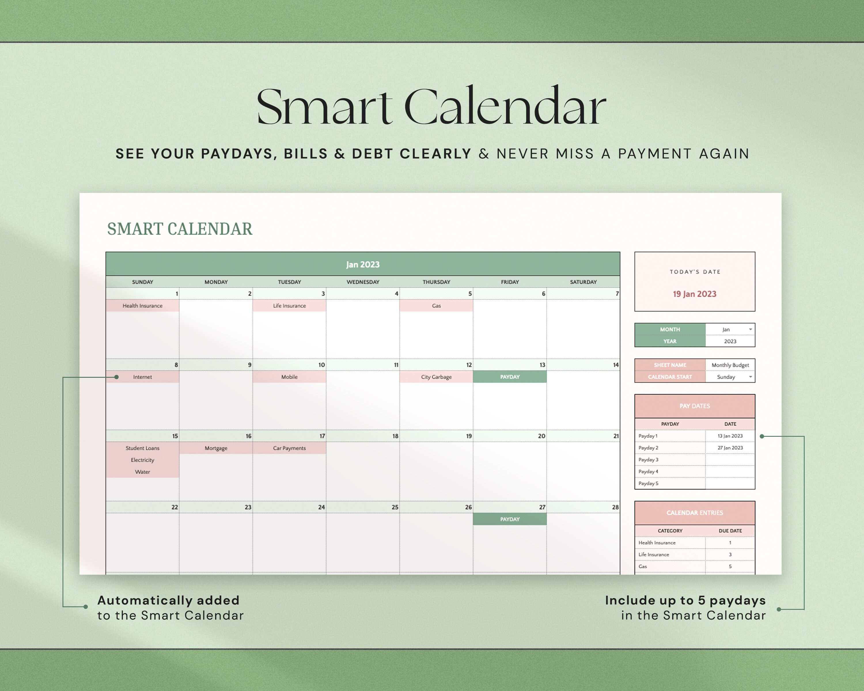 Smart calendar preview